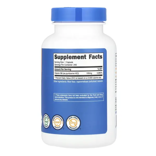 Nutricost Vitamin B6 100 mg Capsules